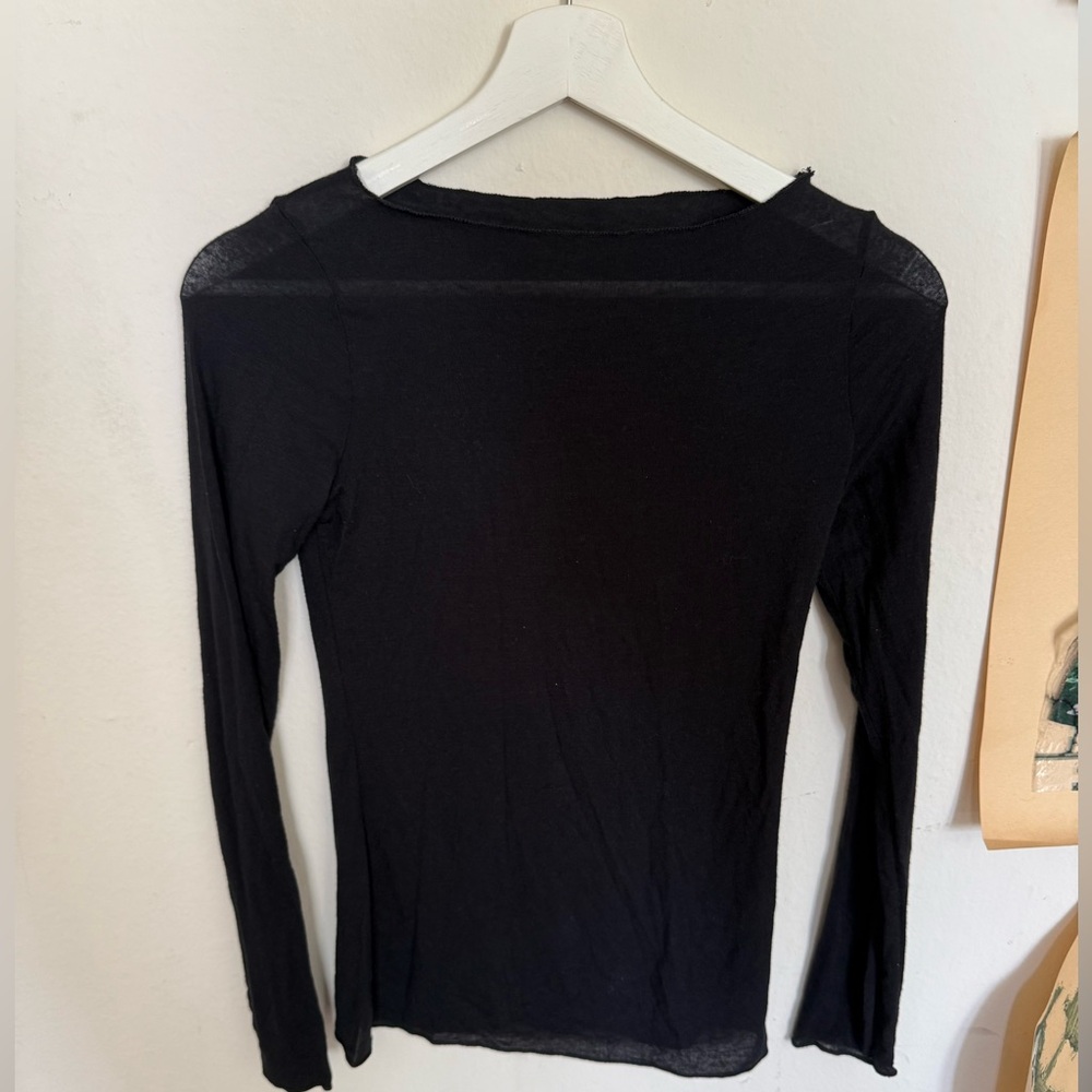 Intimissimi Black Sheer Long Sleeve Blouse